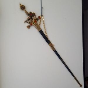 Vintage Jeweled Spain Crown Fencing Sword +Sheath